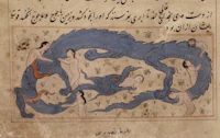 a book with a dragon and a woman in it